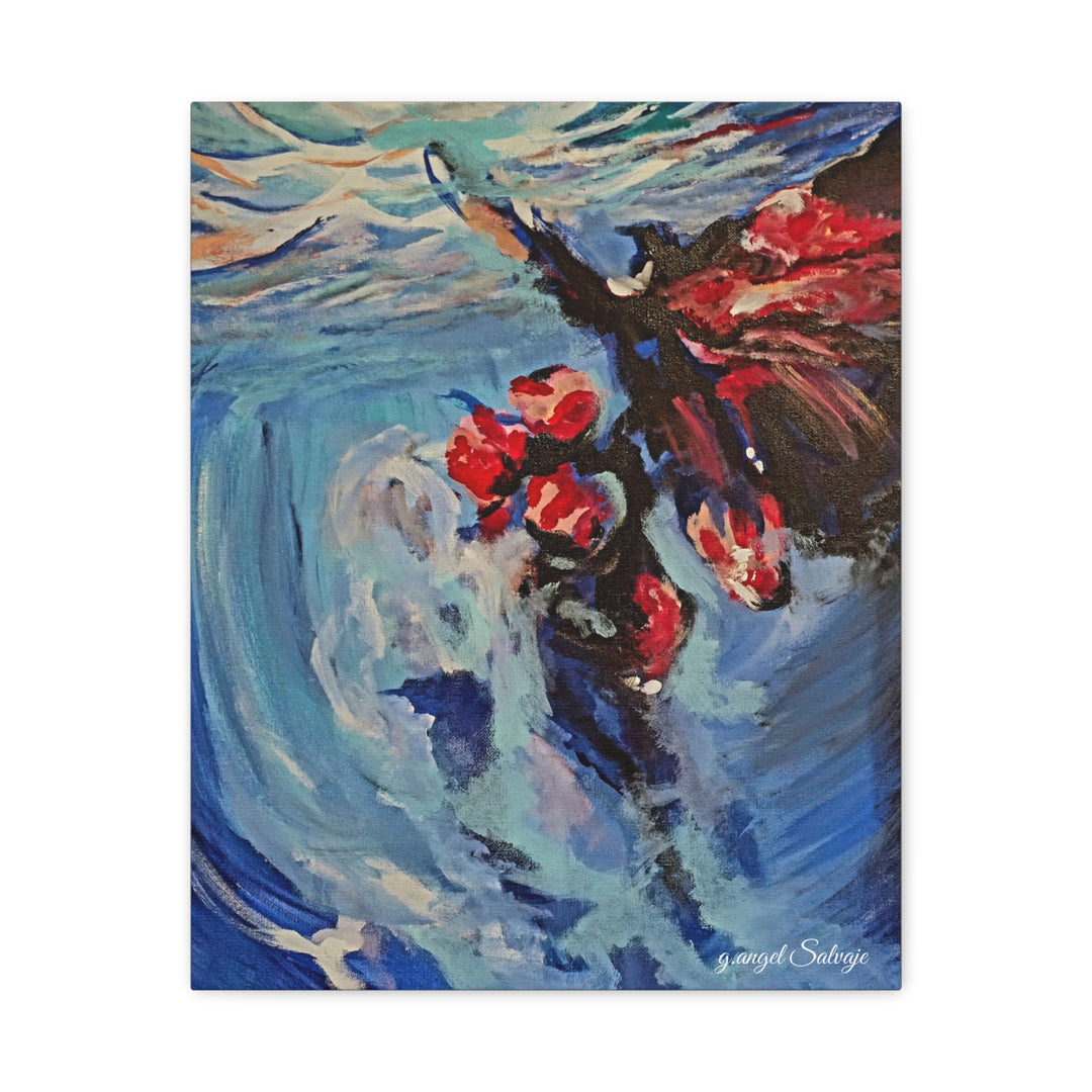 Canvas Print - Nothing is Impossible ,Butterfly Dance Under water 25&quot;