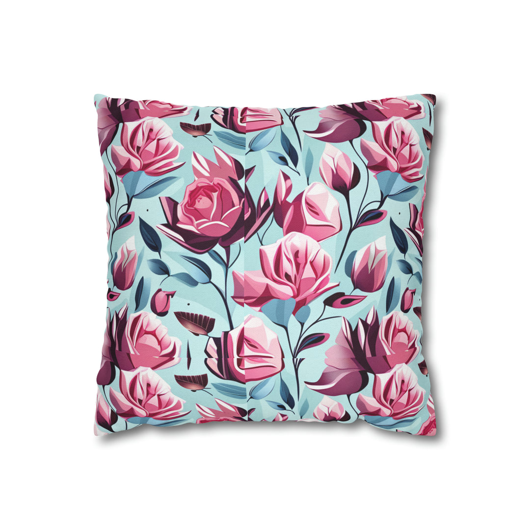 Roses are Pink small print  Spun Polyester Square Pillow Case