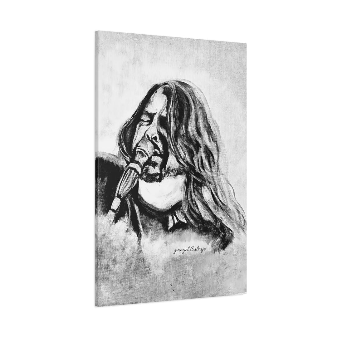 Dave Grohl, B&W Rock &Roll Series Matte Canvas, Stretched, 1.25"