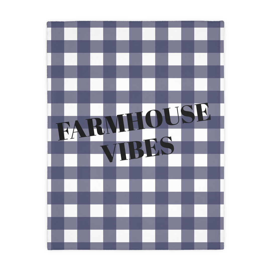 Farmhouse Vibes Velveteen Minky Blanket (Two-sided print)