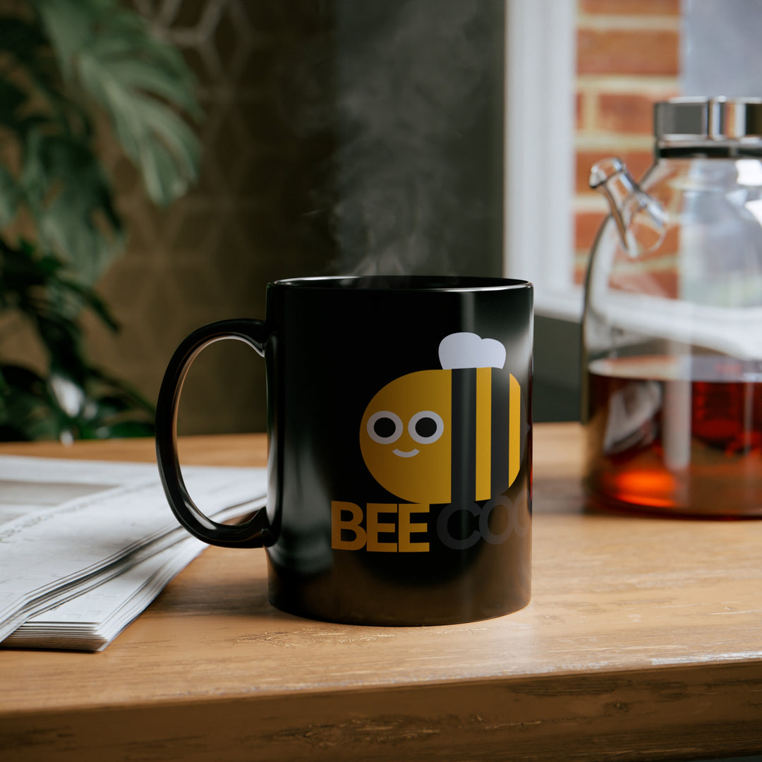 Bee Cool 11oz Black Mug