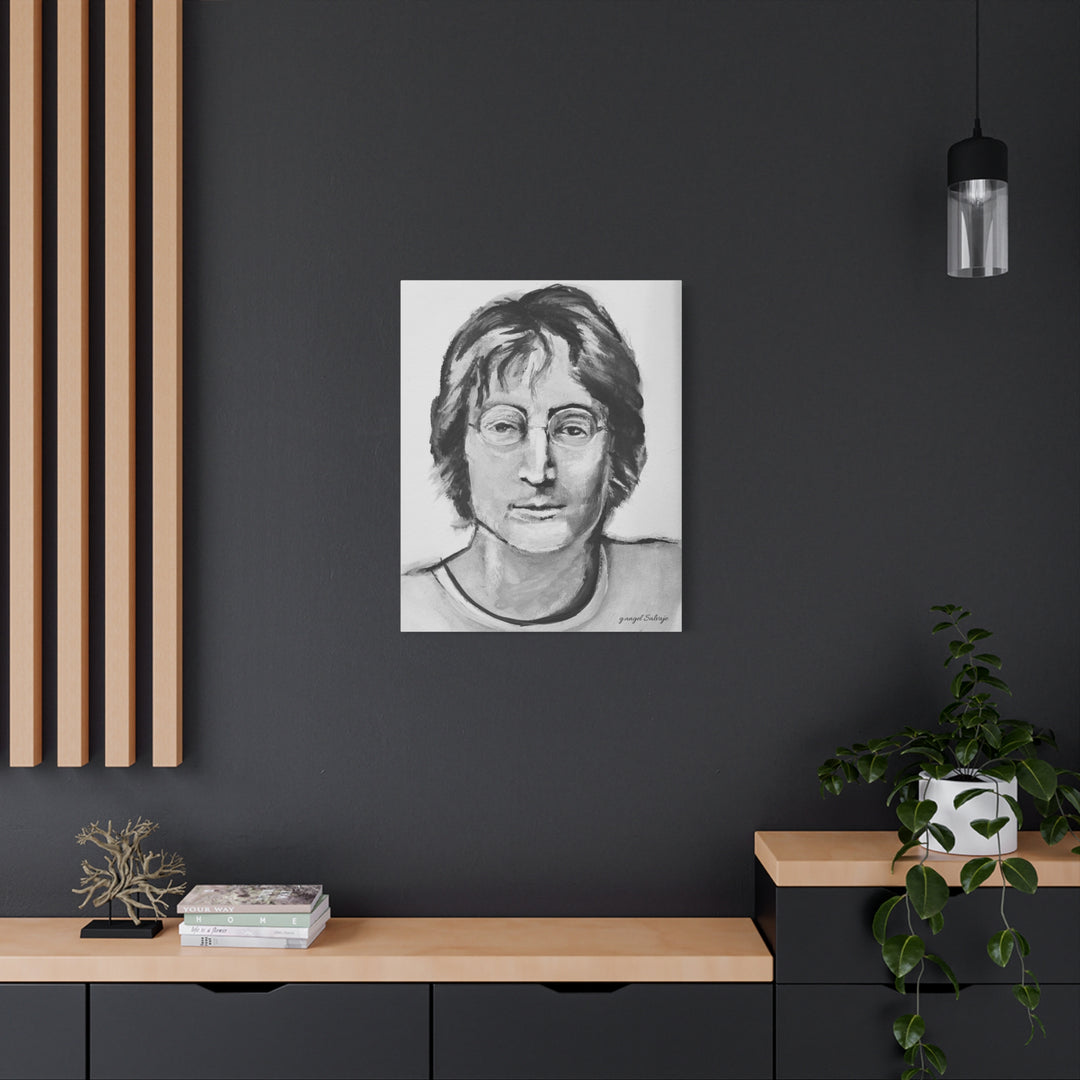 Black and White, John Lennon Canvas Print