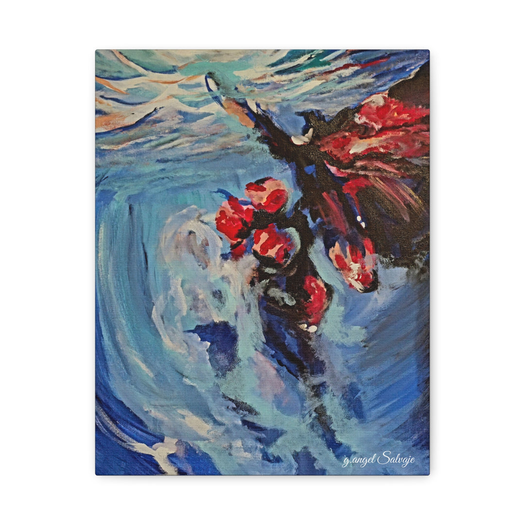 Canvas Print - Nothing is Impossible ,Butterfly Dance Under water 25&quot;