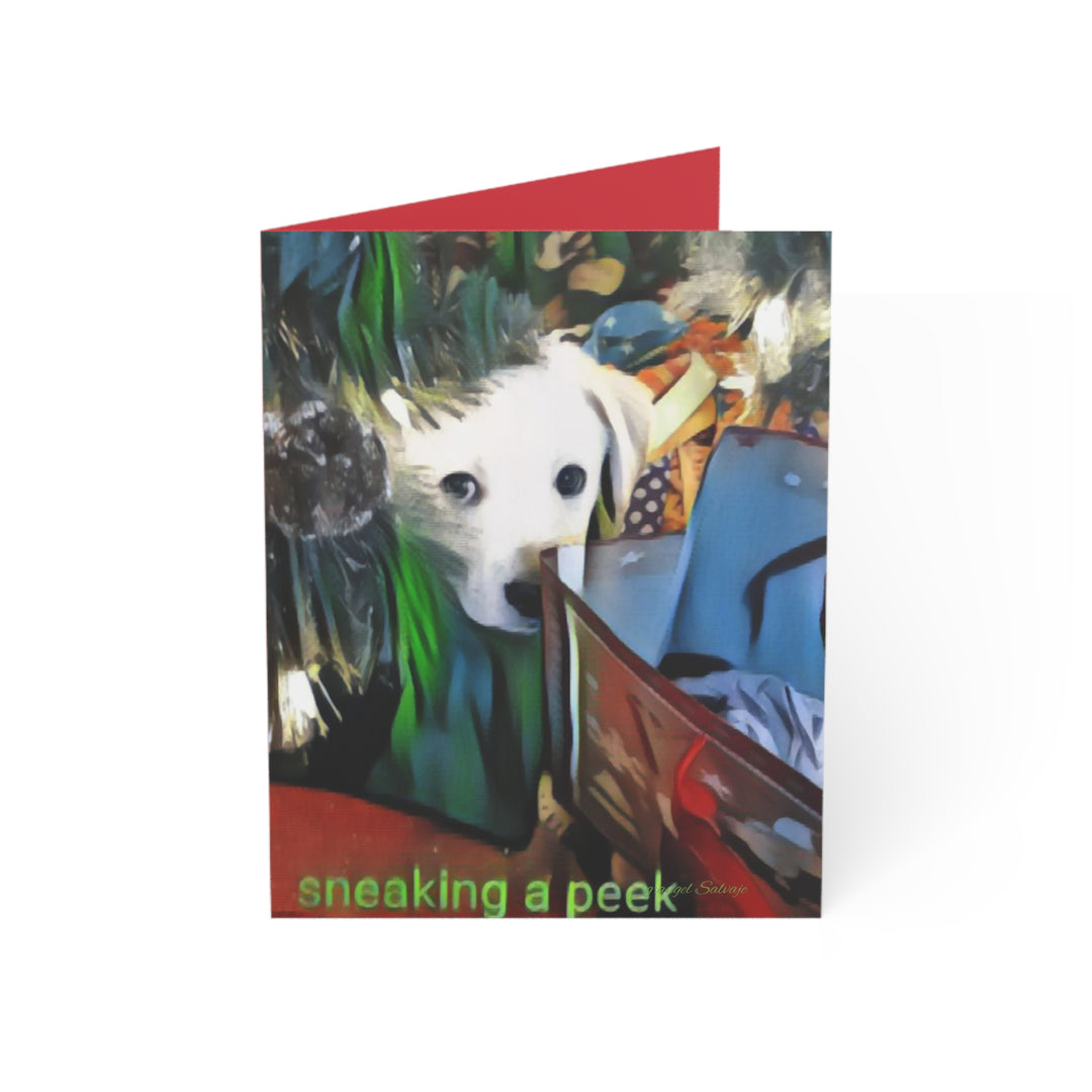 CHRISTMAS Greeting Cards -Lou's Sneaky Peek Design (1, 10, 30, and 50pcs)