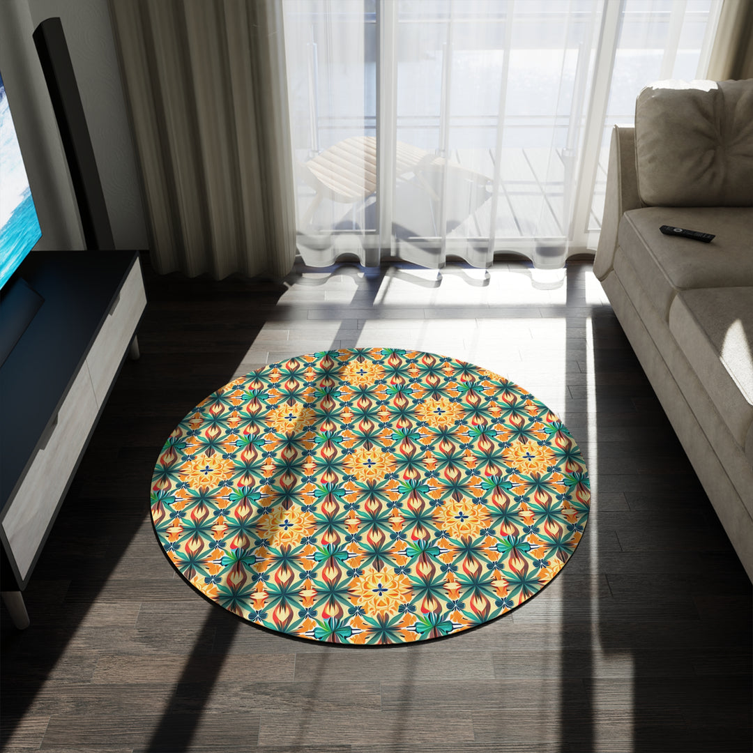 Stompin in Sunshine Round Rug