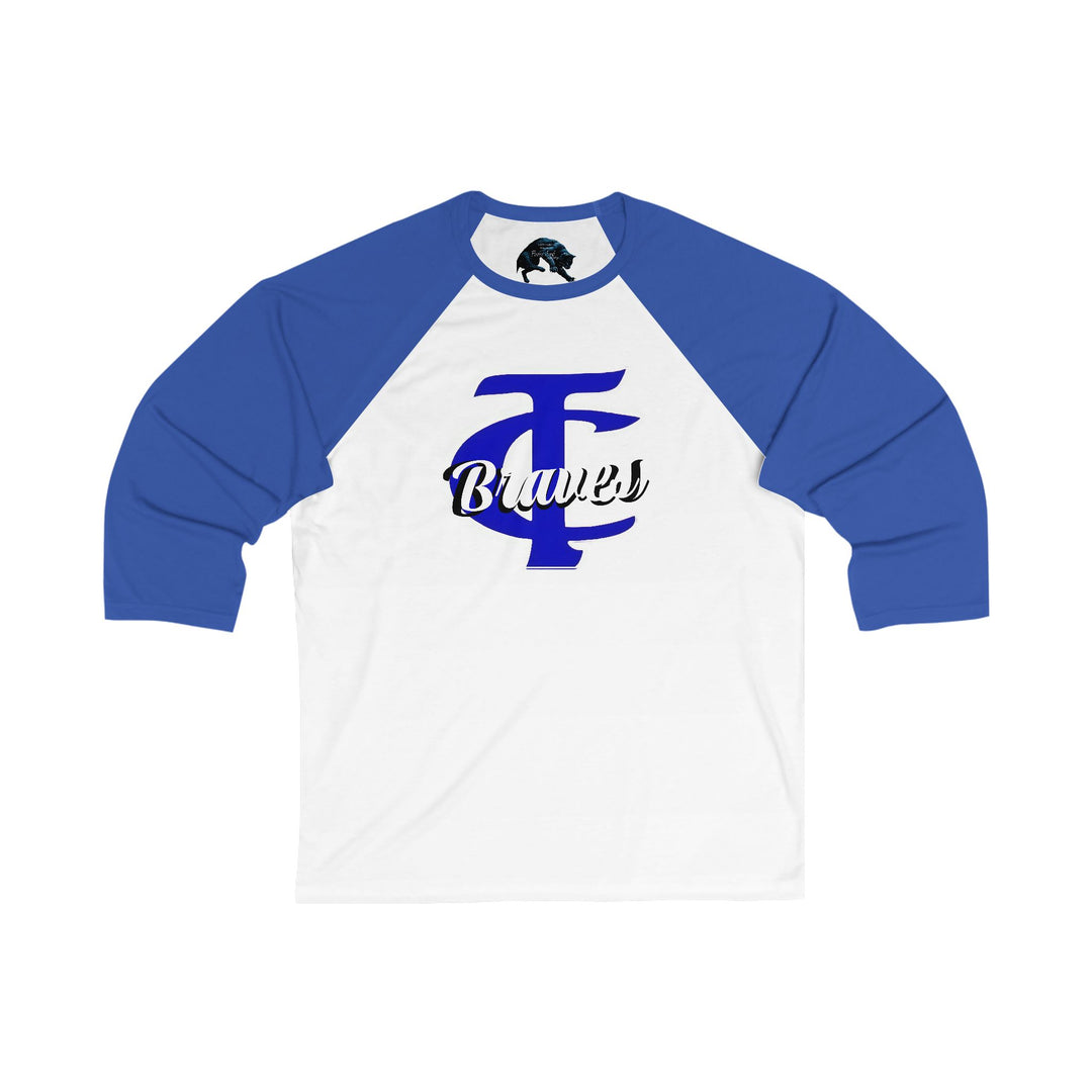 Unisex Baseball Tee - Braves Graphic 3/4 Sleeve Shirt