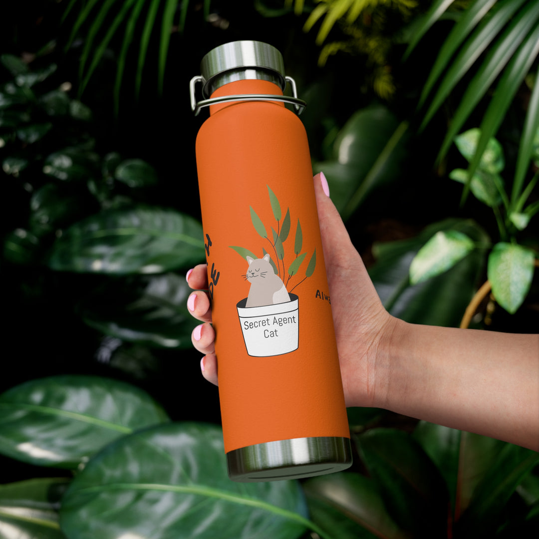 Secret Agent Cat Copper Vacuum Insulated Bottle, 22oz