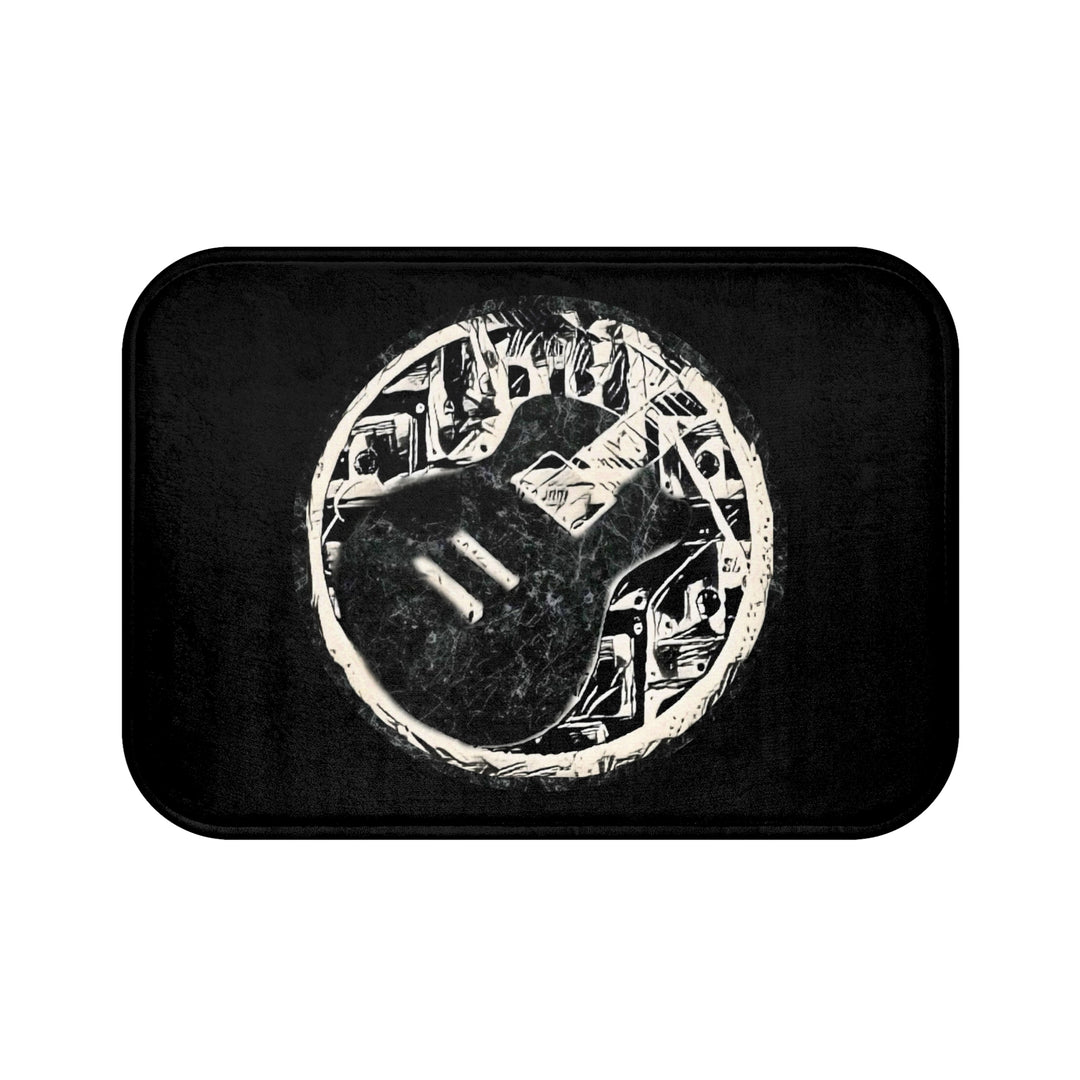 Black Marbled Guitar Bath Mat