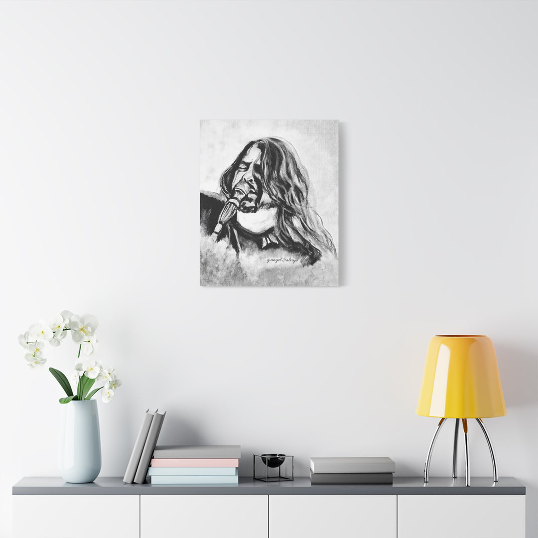 Dave Grohl, B&W Rock &Roll Series Matte Canvas, Stretched, 1.25"