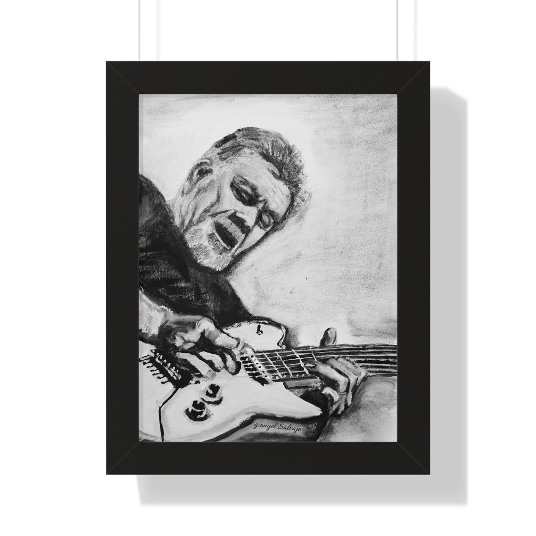 Vertical Poster, Eddie Van Halen Black and White Portrait