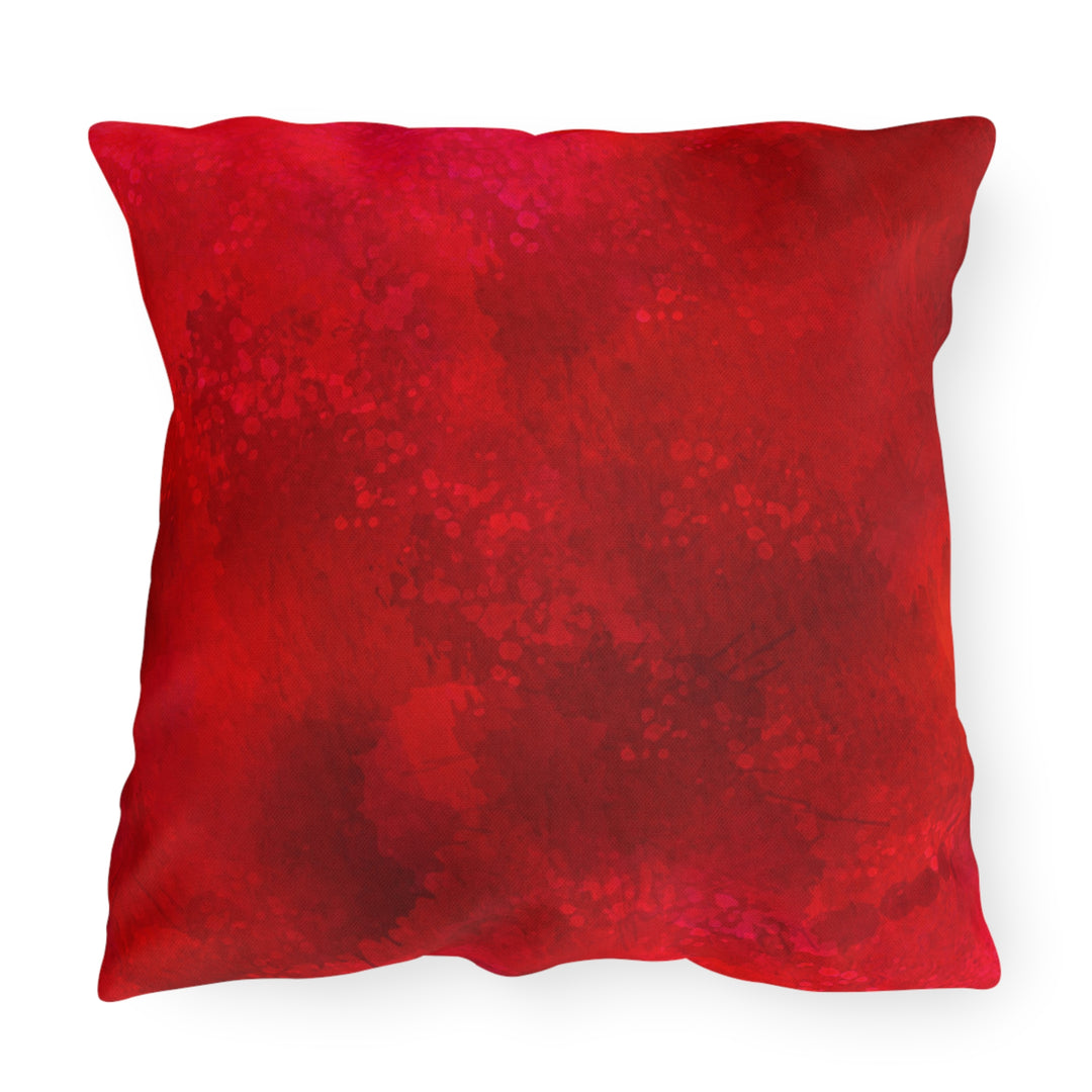 Marbled Deep Red Outdoor Pillows