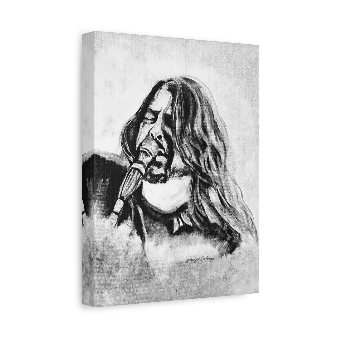 Dave Grohl, B&W Rock &Roll Series Matte Canvas, Stretched, 1.25"