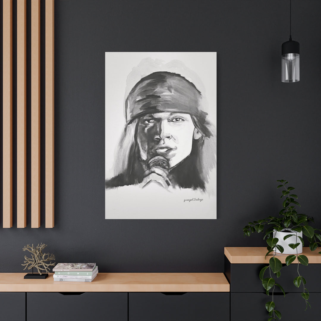 Axle Rose, Black and White Rock and Roll Series Canvas Art