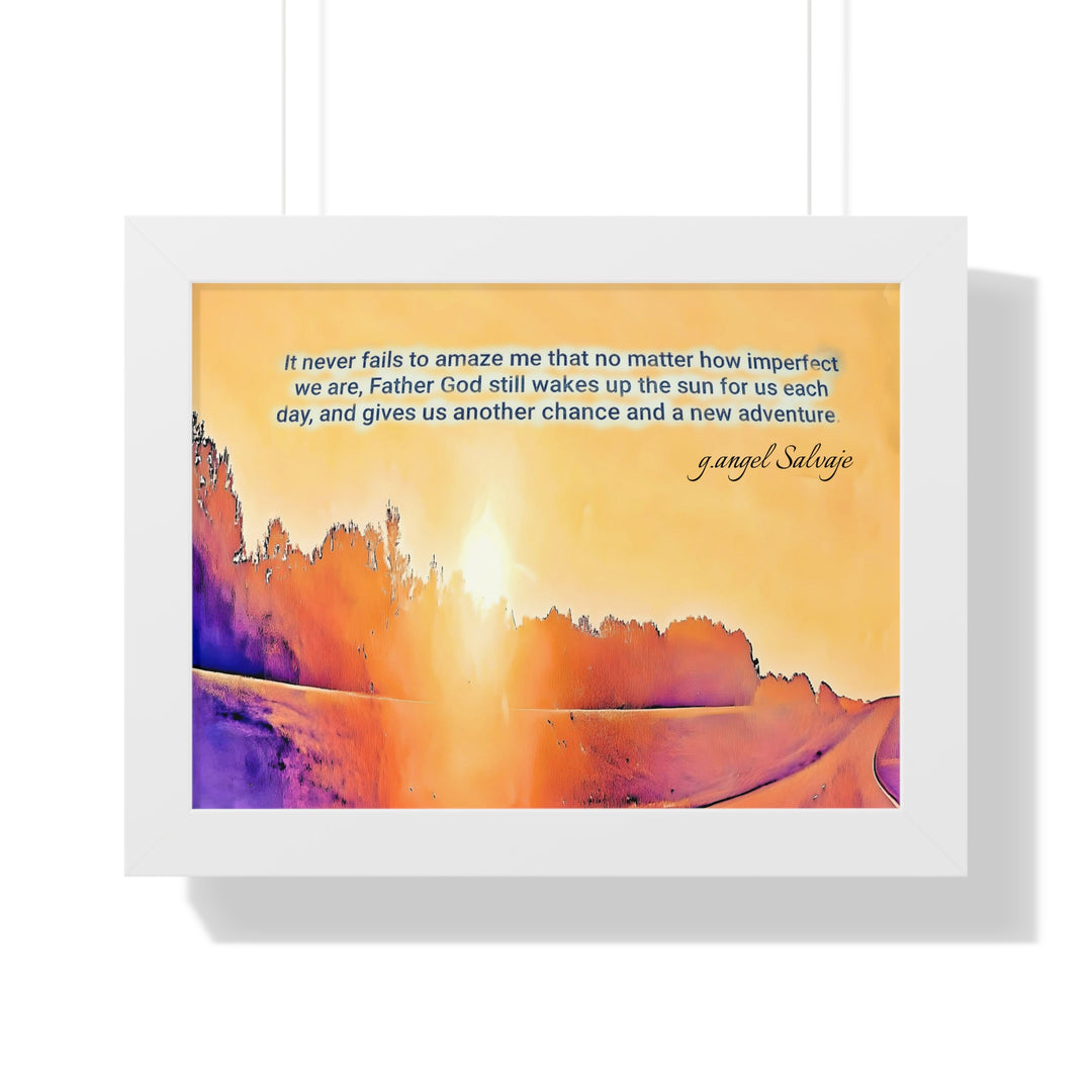 God Wakes The Sun Framed Horizontal Poster