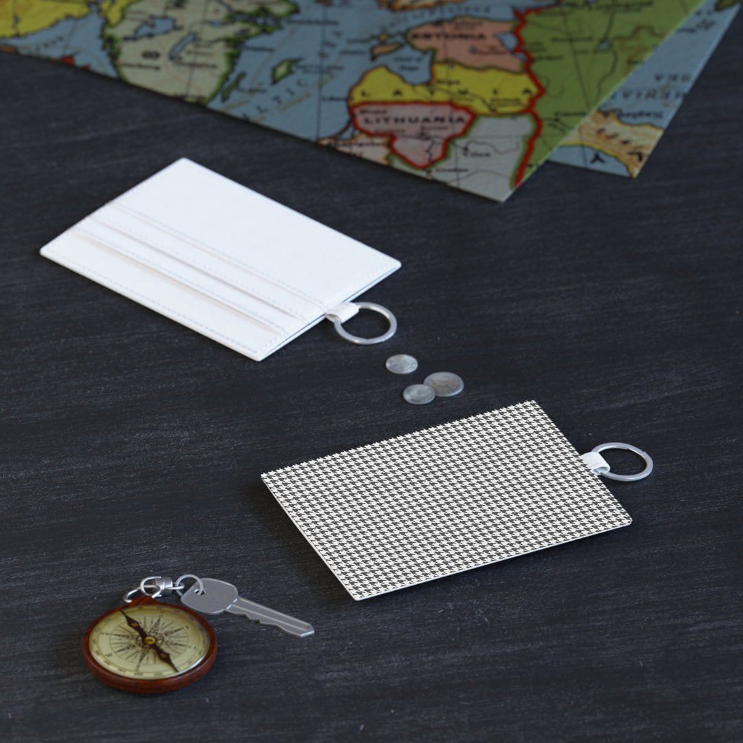Hound's Tooth Saffiano Leather Card Holder