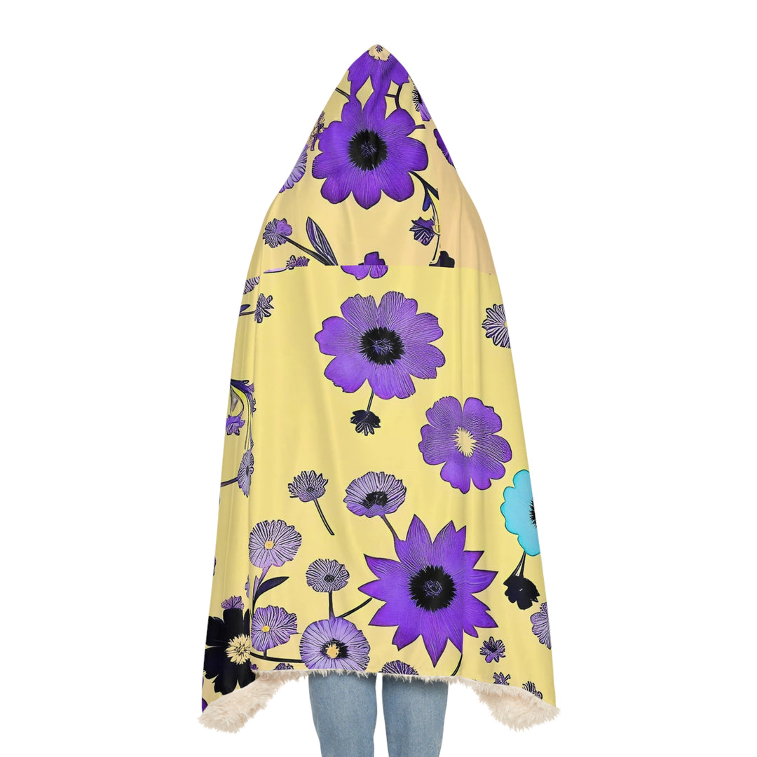 Purple Flowers Dancing on Sunshine Snuggle Blanket