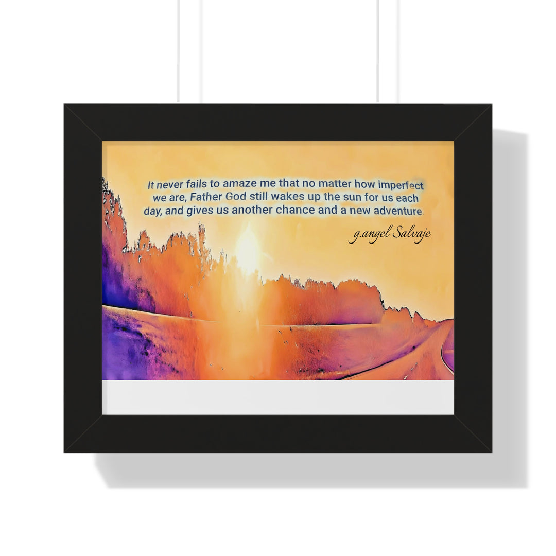 God Wakes The Sun Framed Horizontal Poster