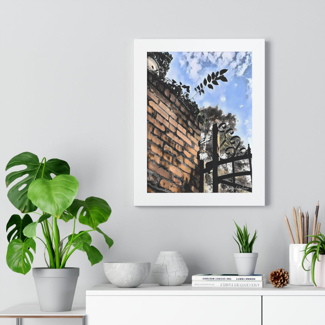 An Ivy Green Sky Framed Vertical Poster