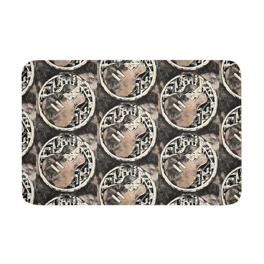 A Little Sketchy polkadot on Marbled Background Memory Foam Bath Mat