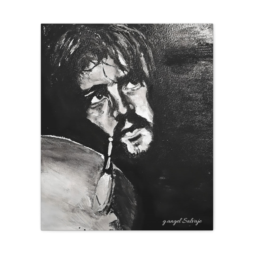 Canvas Print - Jon Bonham Black and White Painting
