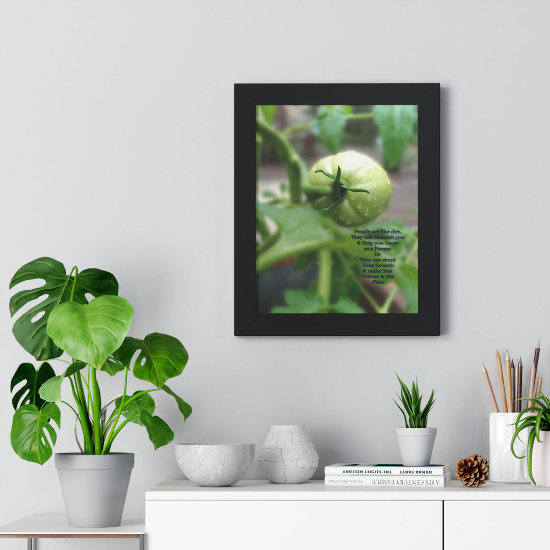 What type of soil are you? PLATO QUOTE, Framed Vertical Poster