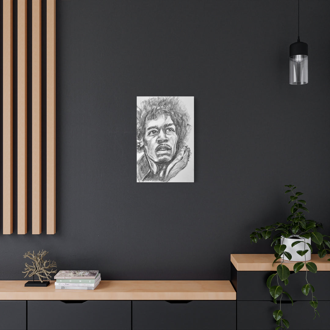 Jimi Hendrix,  B&W Rock and Roll Series Matte Canvas, Stretched, 1.25"