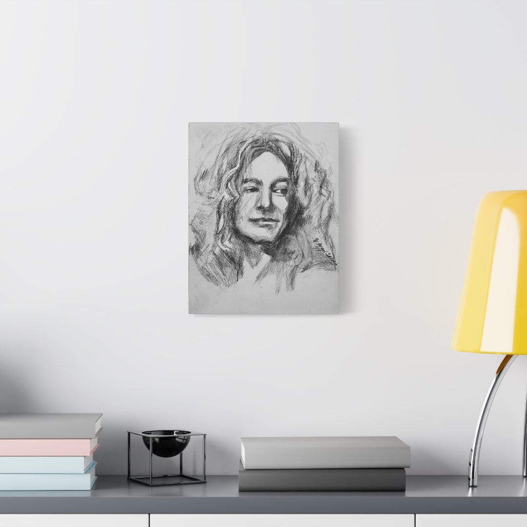 Robert Plant,  B&W Rock and Roll Series, Matte Canvas, Stretched, 1.25"