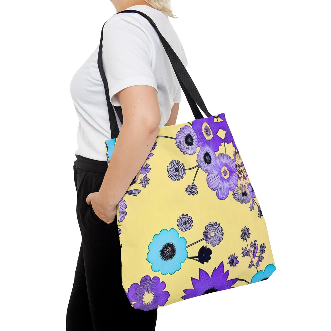 Purple Flowers Dancing on SunshineTote Bag (AOP)