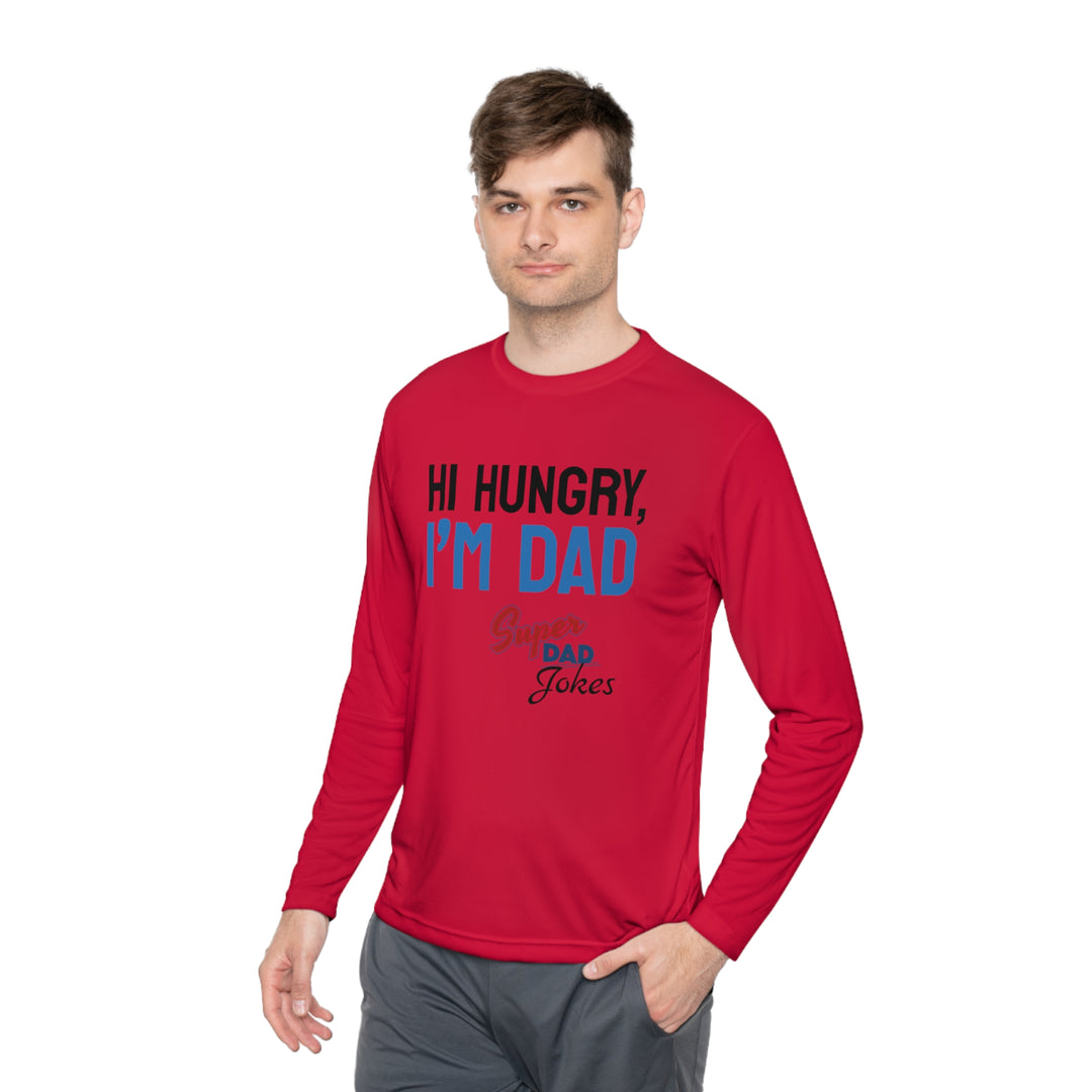 Hi hungry, Super Dad Jokes Unisex Lightweight Long Sleeve Tee