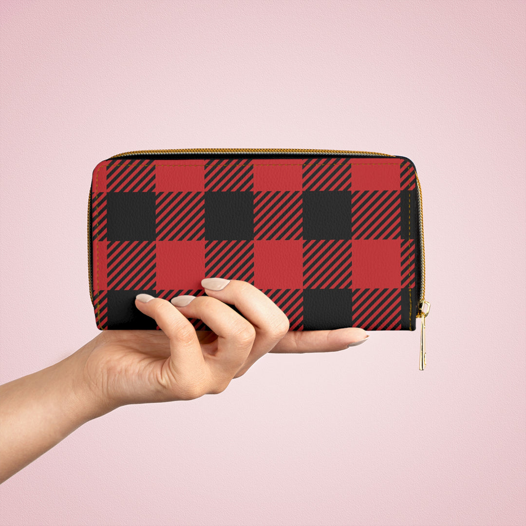 Buffalo Plaid Zipper Wallet