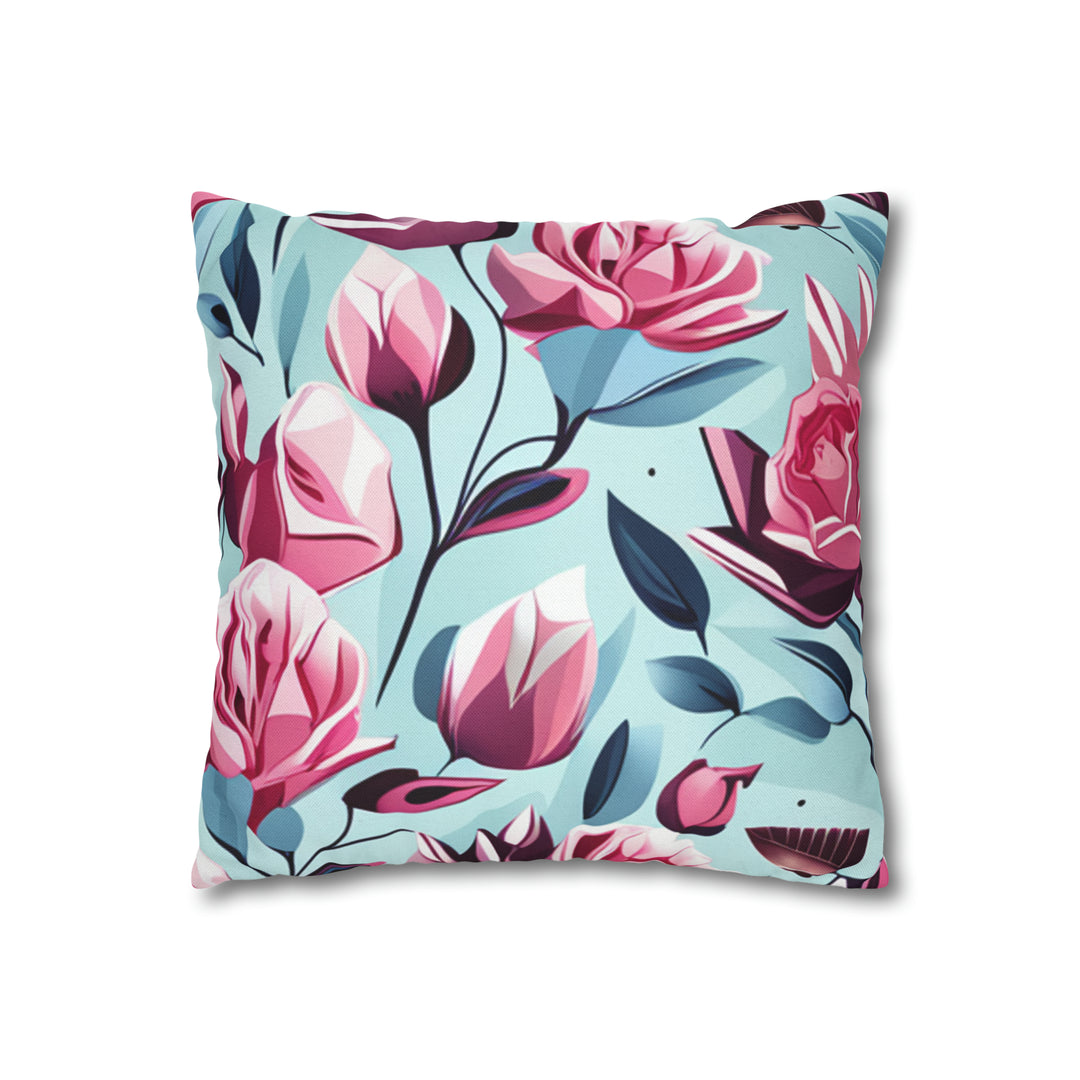 Roses are Pink Spun Polyester Square Pillow Case