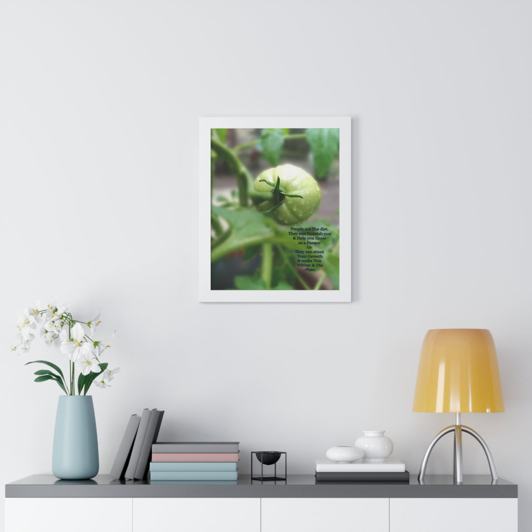What type of soil are you? PLATO QUOTE, Framed Vertical Poster