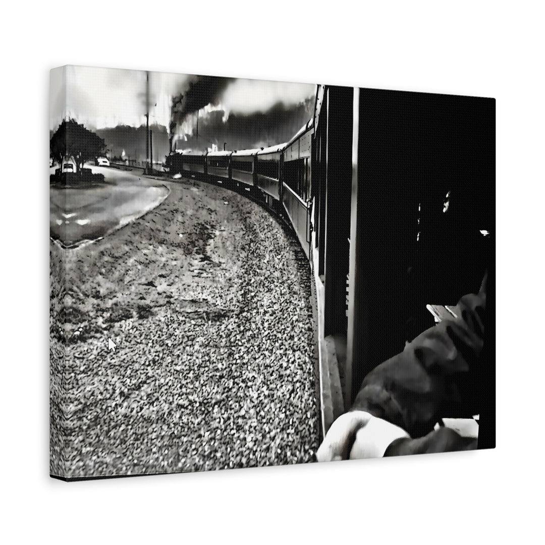 Canvas Art - Leaving Heartbreak Station, Black and White