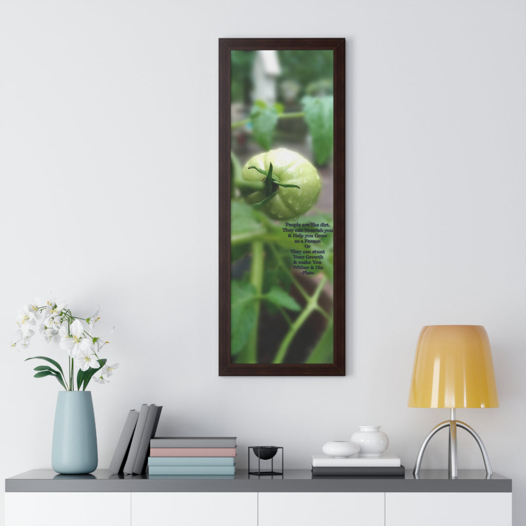 What type of soil are you? PLATO QUOTE, Framed Vertical Poster