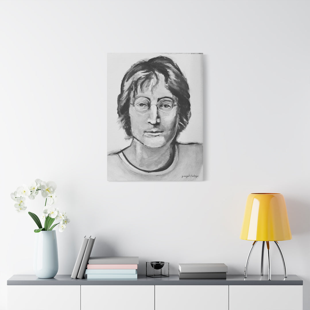 Black and White, John Lennon Canvas Print