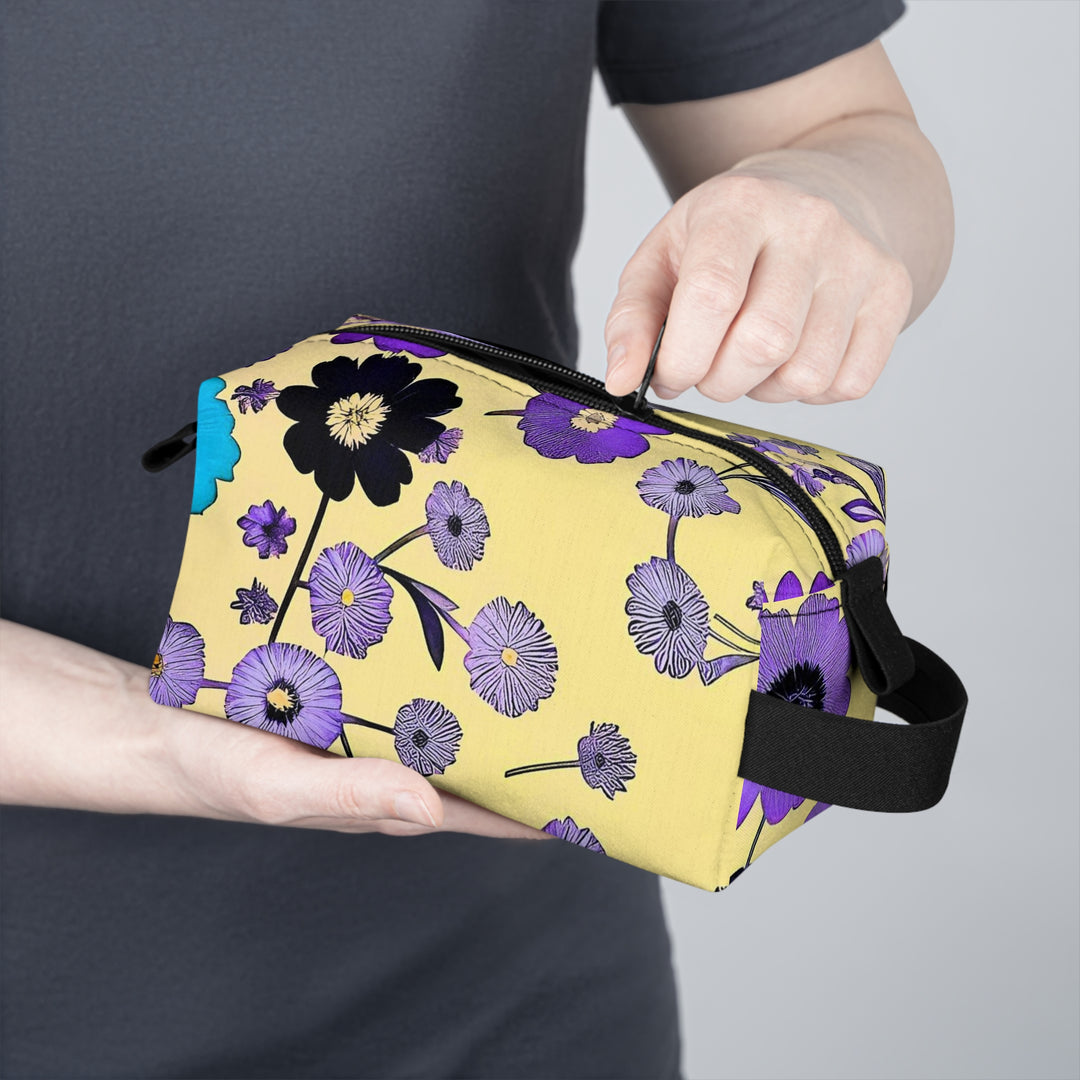 Purple Flowers Dancing on Sunshine Toiletry Bag