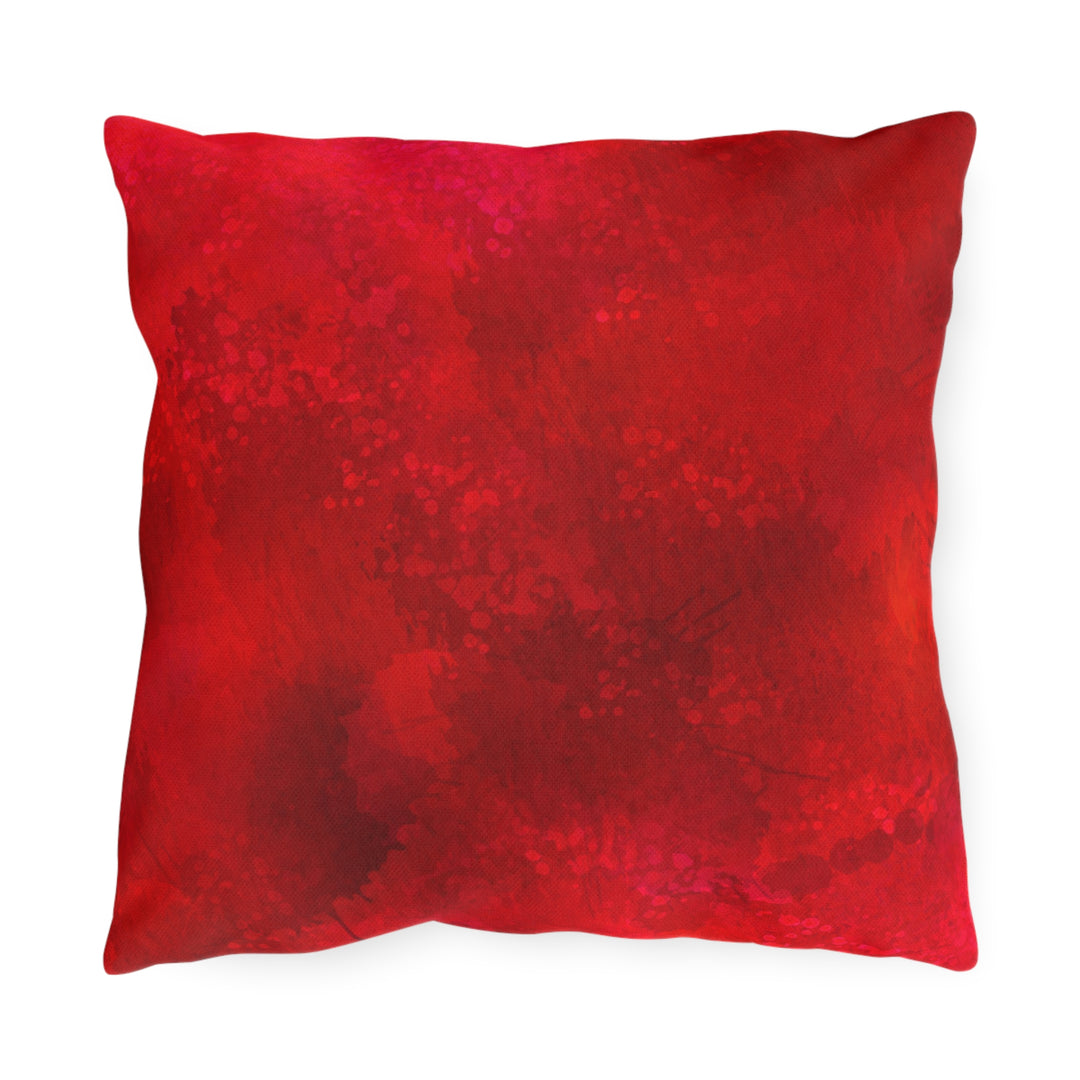 Marbled Deep Red Outdoor Pillows