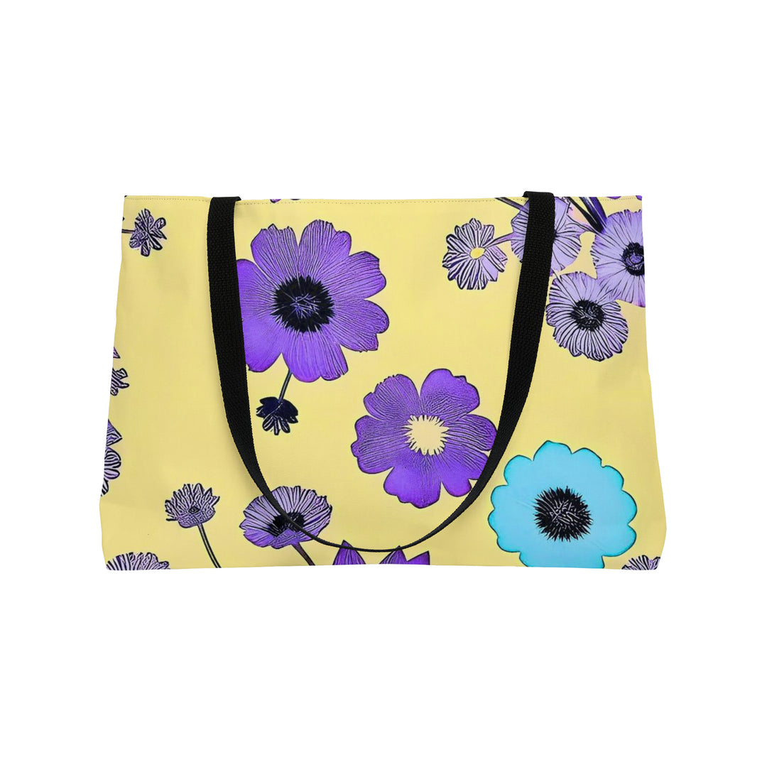 Purple Flowers Dancing on Sunshine Weekender Tote Bag