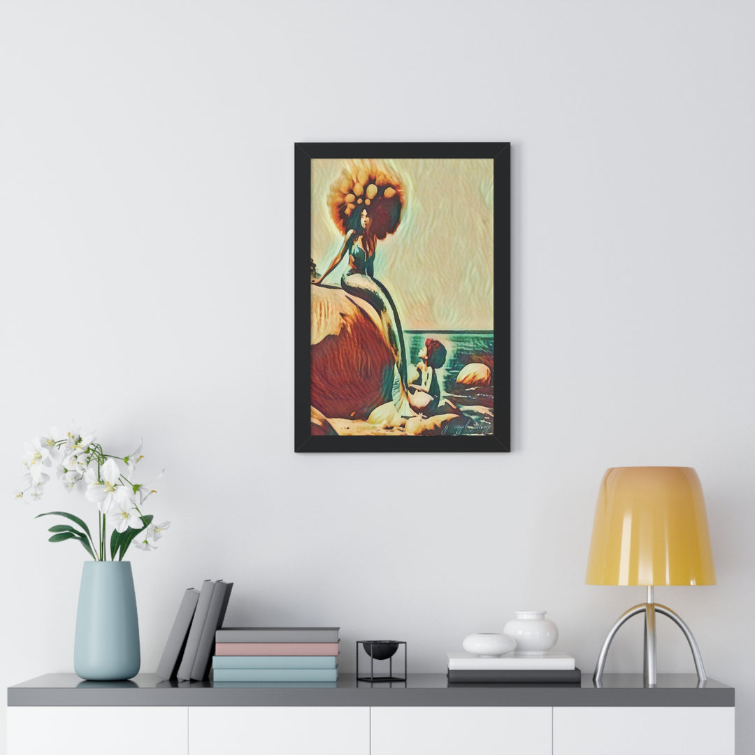 Mermaid Madonna Framed Vertical Poster