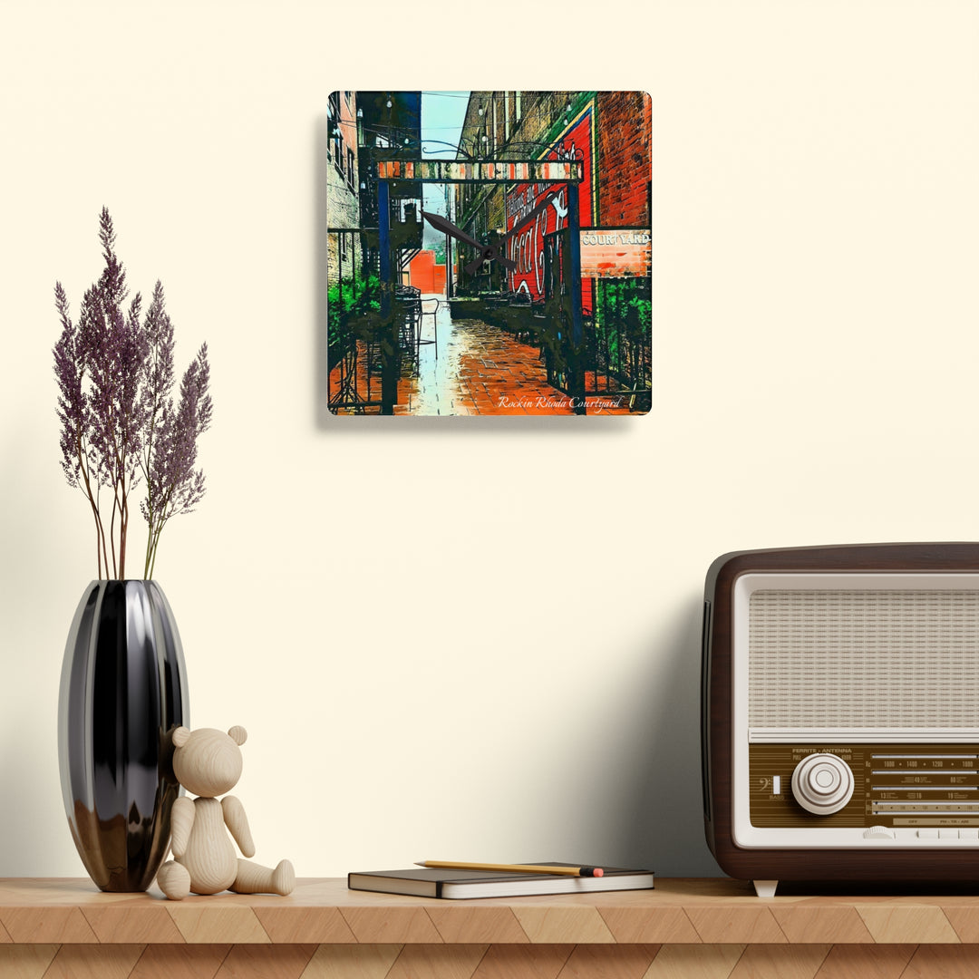 Rockin Rhoda Courtyard Acrylic Wall Clock