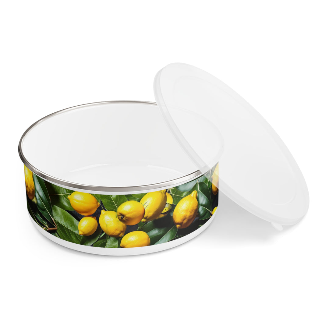 Bunches of Lemons Enamel Bowl