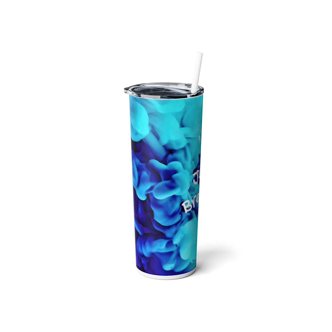 Just Breathe Skinny Steel Tumbler with Straw, 20oz