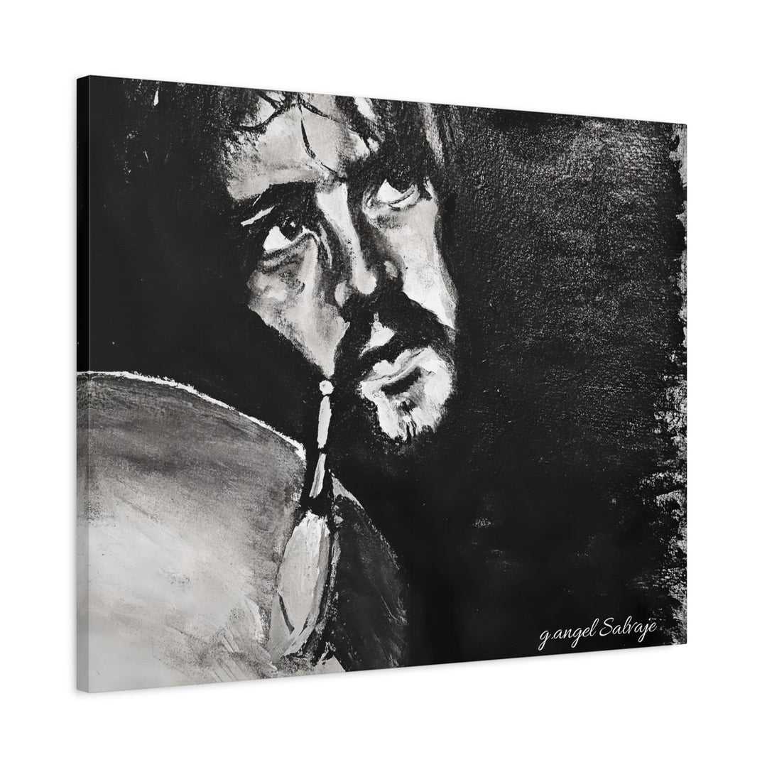 Canvas Print - Jon Bonham Black and White Painting