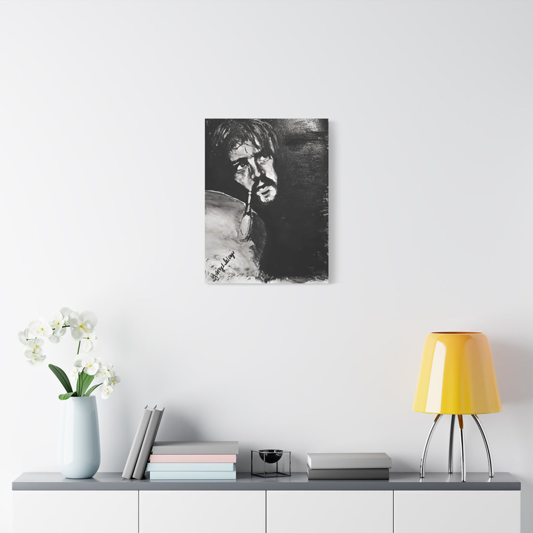 Canvas Print - Jon Bonham Black and White Painting