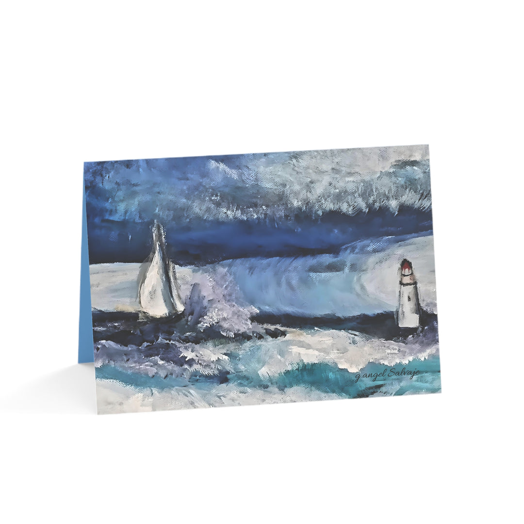 Coastal Elegance blank Thank you/Greeting Cards - Anybody Listening?– Set of 1, 10, 30, or 50 - Perfect for Any Occasion