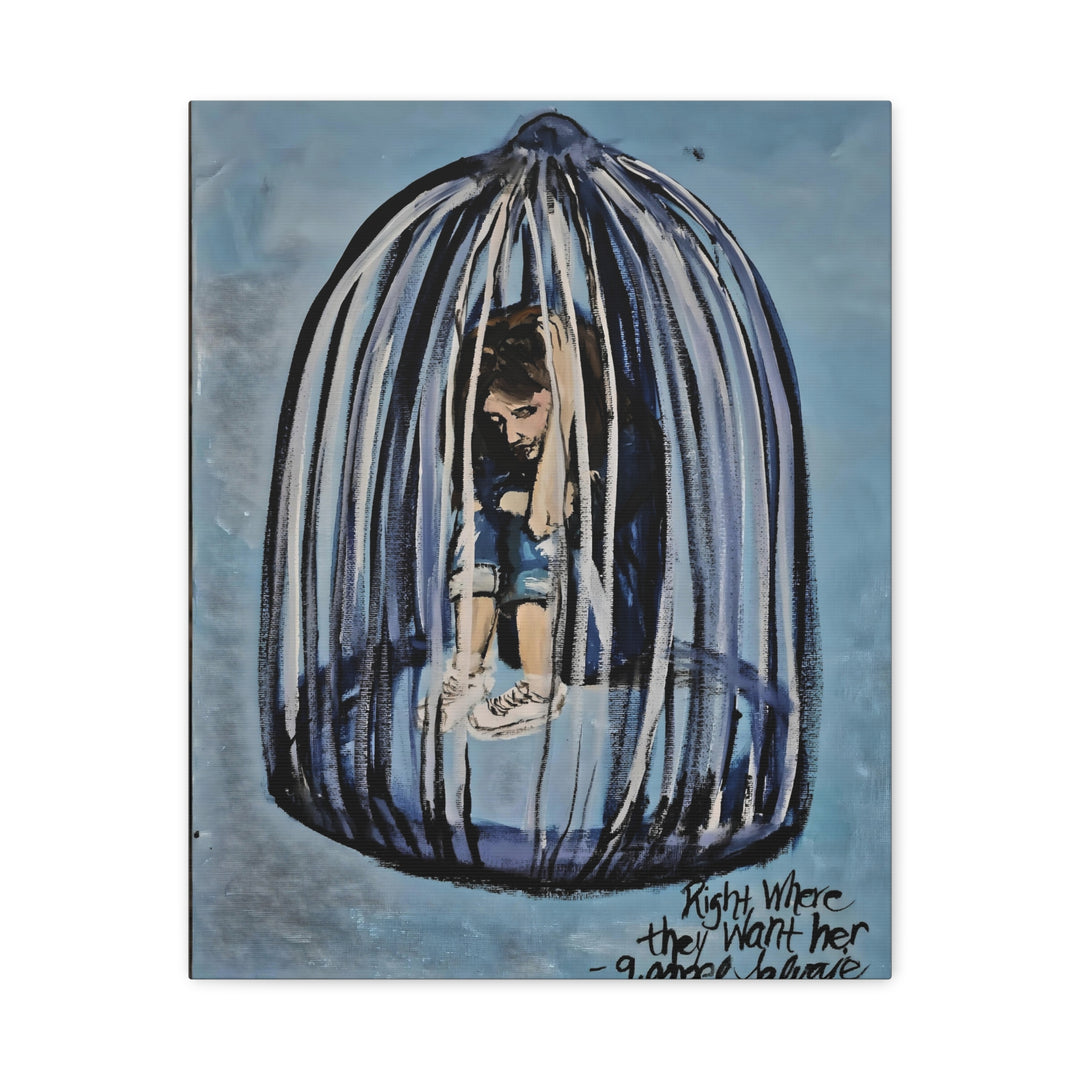 Emotional Matte Canvas Art - 'Right Where They Want Her'