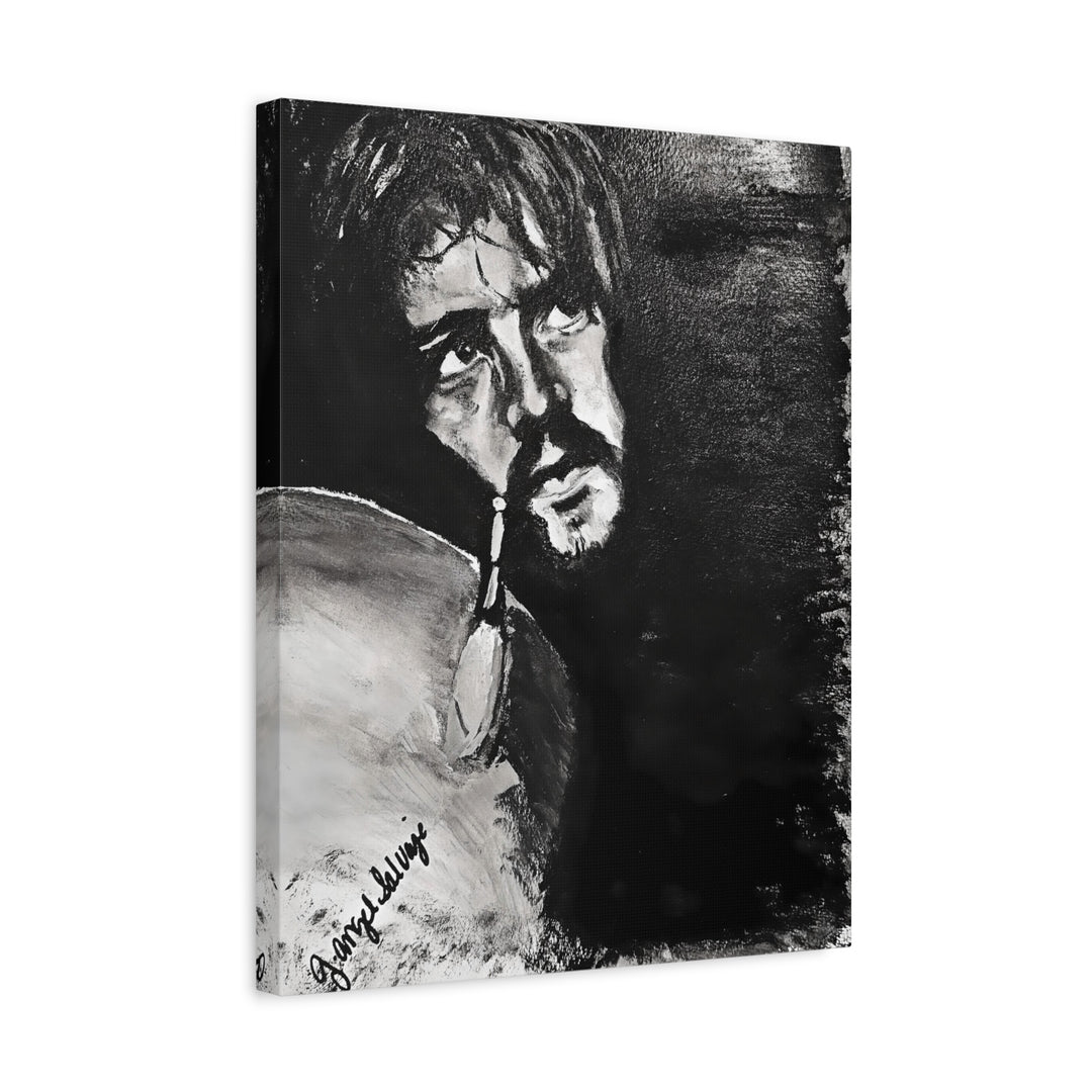 Canvas Print - Jon Bonham Black and White Painting