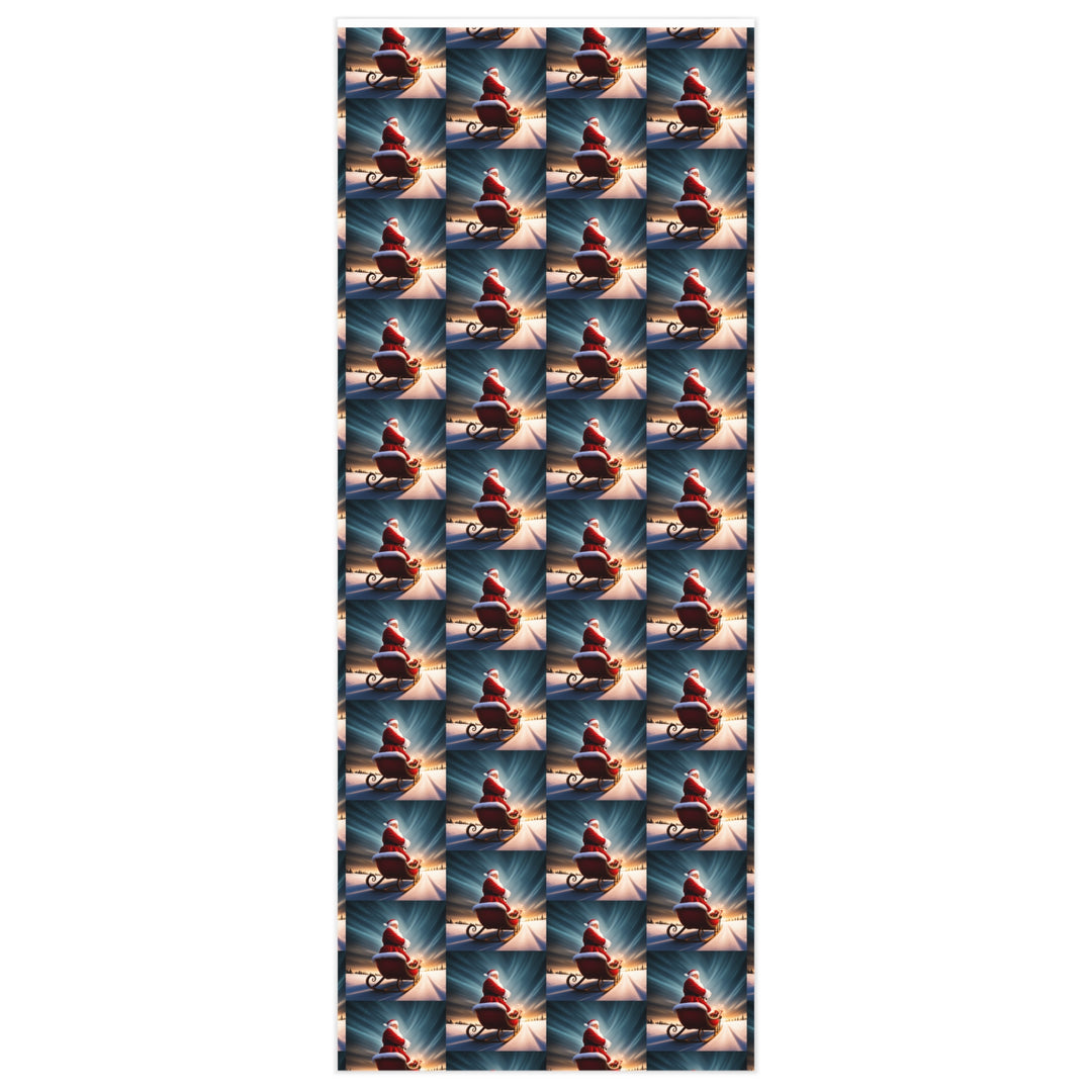 Retro Santa in His Sleigh Gift Wrapping Paper