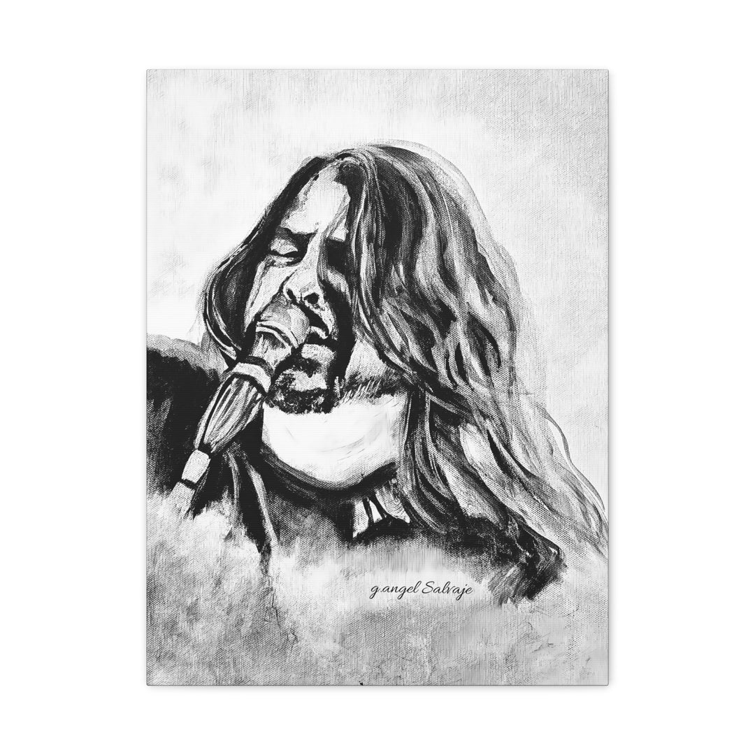 Dave Grohl, B&W Rock &Roll Series Matte Canvas, Stretched, 1.25"