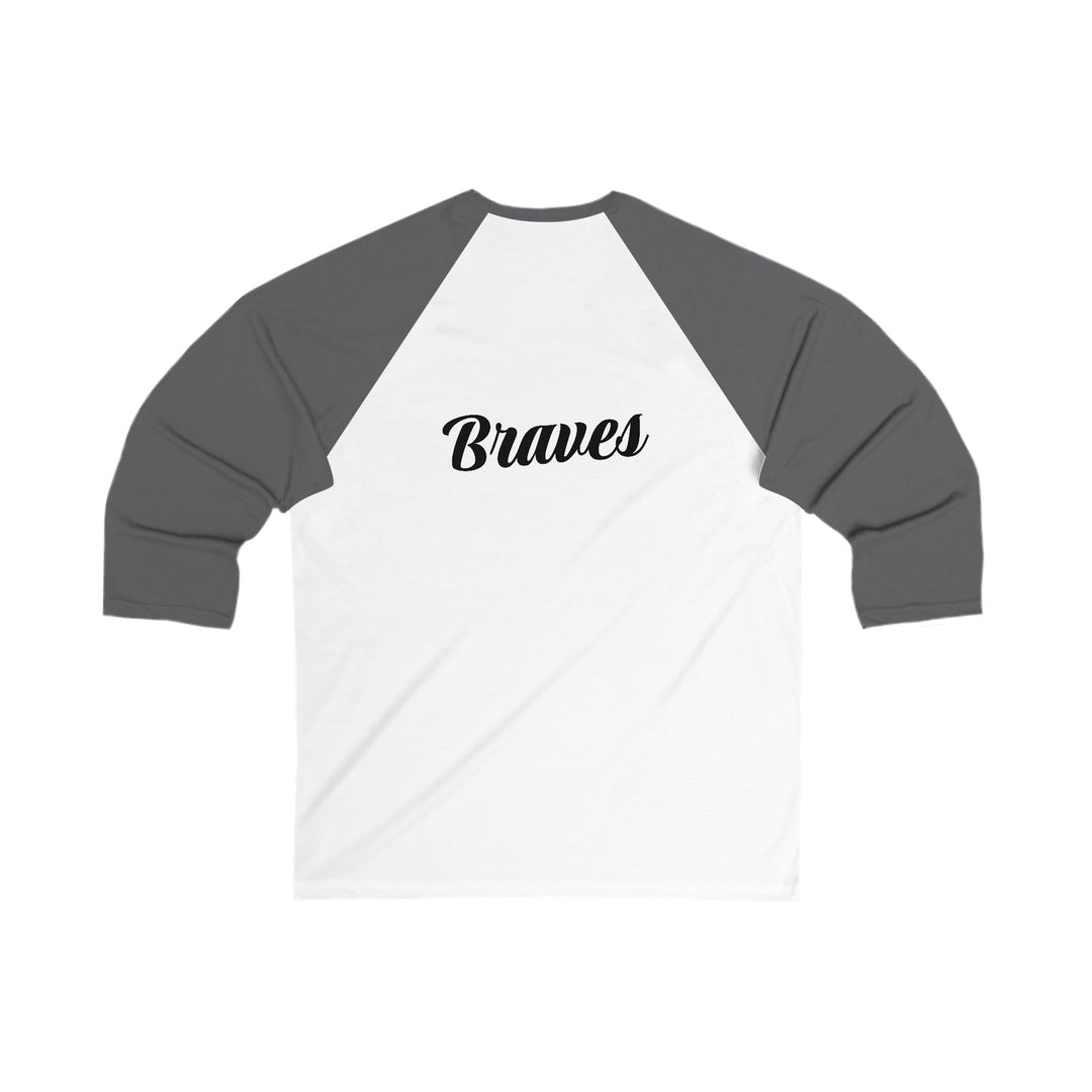 Unisex Baseball Tee - Braves Graphic 3/4 Sleeve Shirt